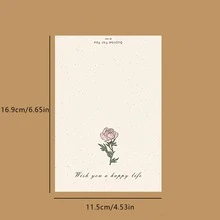 1入組花朵設計紙邀請函時尚字母圖案請柬禮品明信片 - 彩色 - 查看 2