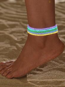 5pcs/set Minimalist Beaded Anklet - Multicolor - View 6