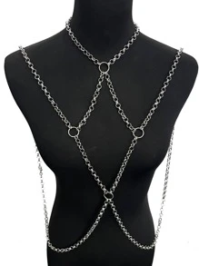 1pc Fashion Circle Decor Body Chain For Men For Body Decoration, For Jewelry Gift And Party