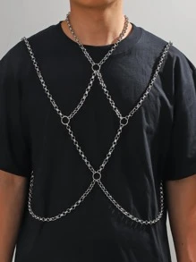 1pc Fashion Circle Decor Body Chain For Men For Body Decoration, For Jewelry Gift And Party