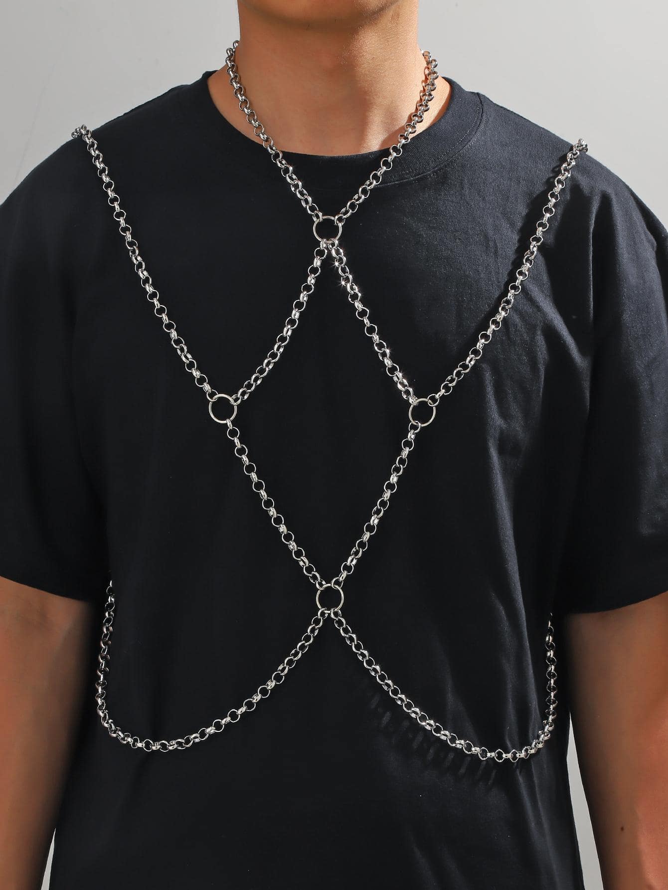 1pc Fashion Circle Decor Body Chain For Men For Body Decoration, For Jewelry Gift And Party