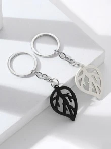 2入組女性樹葉裝飾時尚鑰匙圈適用於禮品 - 彩色 - 查看 1