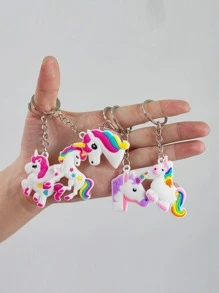 5入組獨角獸墜飾鑰匙圈 - 彩色 - 查看 1