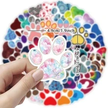 xiqixin 60pcs/set Paw Pattern Sticker, Creative Multi-purpose Decorative Sticker For DIY Craft, Hand Account Decoration - Multicolor - View 2