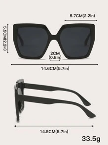 زوج من النظارات ذات الإطار المربع الكبير الأسود للنساء والرجال، مناسبة للصيد والسفر والرياضة والقيادة والشاطئ والمهرجانات والعطلات والشارع والأنشطة الخارجية والحفلات - الأسود - مشاهدة 7