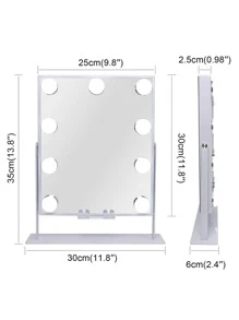 FENCHILIN Vanity Mirror With Lights 9 Dimmable Bulbs Wireless Charger Bluetooth Speaker,Makeup Mirror With Smart Touch Control For Glam Room Bedroom Detachable 10X Magnification White 9.84 X 11.81 - trắng - Xem 10