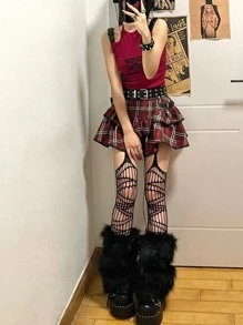 Solid Fishnet Tights - Black - View 1