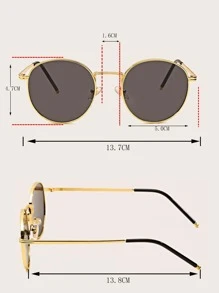 男士金屬框太陽眼鏡 - 黑色 - 查看 3