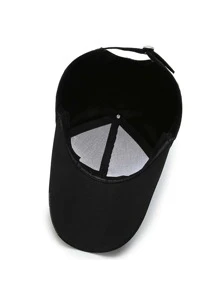 男士字母圖案棒球帽 - 黑色 - 查看 3