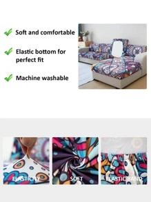 1入組印花的沙發座椅套,可拆卸彈性聚酯纖維沙發墊套,適用於四季 - 彩色 - 查看 6