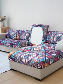 1入組印花的沙發座椅套,可拆卸彈性聚酯纖維沙發墊套,適用於四季 - 彩色 - 查看 2