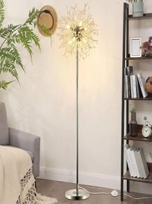 69 Inch Crystal Floor Lamp, Modern Standing Lamp With K9 Crystal, LED Floor Lamp With On/Off Foot Switch, Metal Tall Pole Lamp For Living Room, Girls Room, Bedroom, Dresser, Office, Gold Finish - Silver - View 5