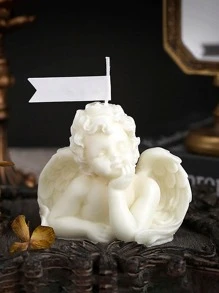 1 ngọn nến thiết kế thiên thần - trắng - Xem 3