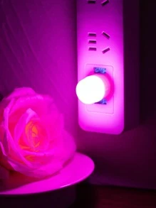 1 bộ đèn ngủ bằng nhựa, đèn ngủ LED hiện đại cho gia đình - Hồng - Xem 3