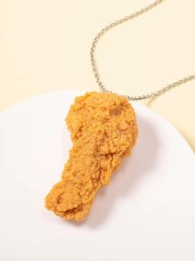 Fried Chicken Charm Necklace - Yellow - View 3