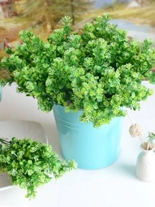 1pc Artificial Potted Plant, Simple Mini Fake Potted Succulents For Desk, Home Decoration - Green - View 1