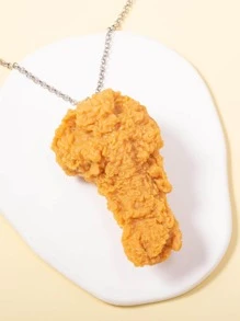 Fried Chicken Charm Necklace - Yellow - View 2