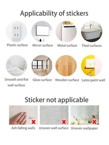 1件套PVC裝飾身高圖卡通仙人掌圖案身高圖貼紙適用於兒童 - 彩色 - 查看 7