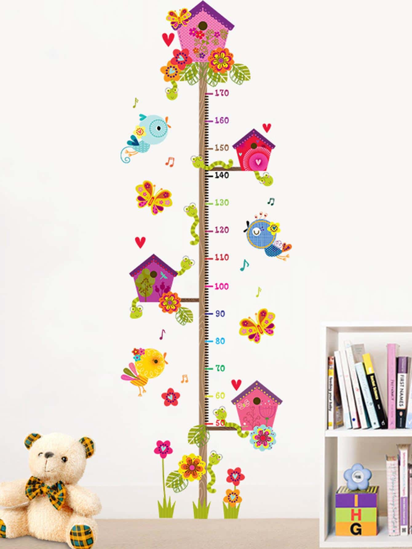 1set PVC Decorative Growth Chart Decal, Cartoon Graphic Growth Chart ...