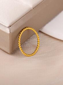 扭結設計戒指 - 金黃色 - 查看 2