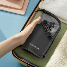 FYY Makeup Brush Organizer Bag High Capacity Portable Waterproof Dust-Free Stand-Up Makeup Brush Holder with Divider for Women Girls - màu đen - Xem 6