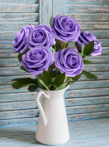 Nejlue Artificial Flowers/Plants1111 Home & Living 25 件/盒人造玫瑰花，假泡沫花，现代简约北欧风格，适用于室内外婚礼装饰 DIY 花环材料，新娘手捧花，家庭、餐厅、教室、办公室、酒店、餐厅、办公桌、卧室、生日派对装饰材料、情人节和新年圣诞节节日礼物装饰品 - 紫色 - 查看 7