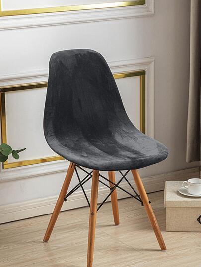 1 pieza Funda para silla de comedor unicolor elástico Vajilla silla diariamente poliéster a prueba de polvo para viviendo Vajilla casa oficina