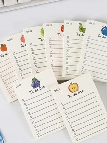 1 Gói Họa Tiết Trái Cây Ngẫu Nhiên Bảng Ghi Nhớ, Di Động Đơn Giản Có Thể Viết Được Giấy Ghi Chú Cho Văn Phòng, Trường Học, Sinh Viên - trắng - Xem 1