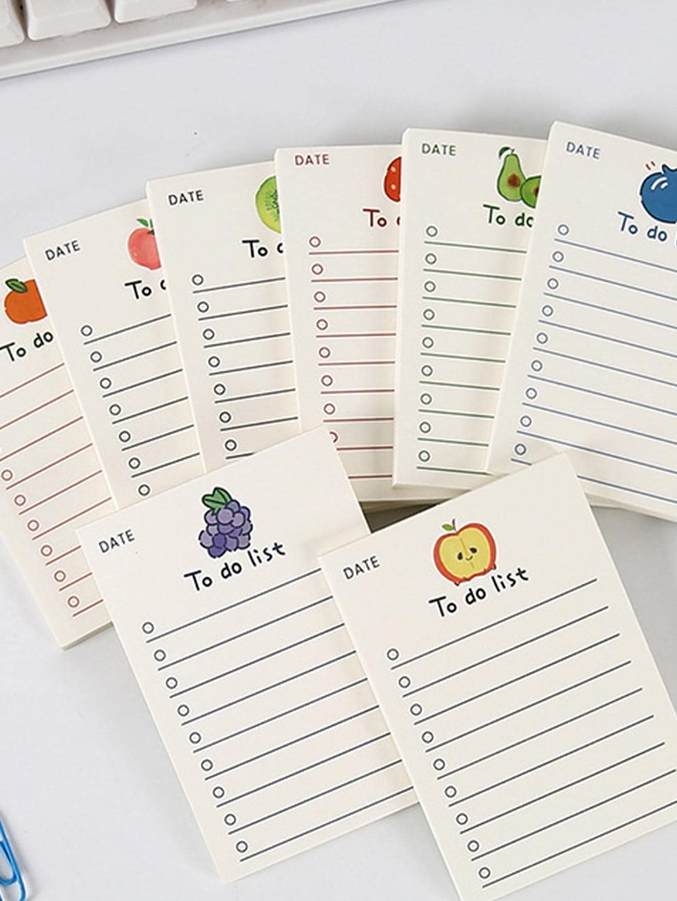 1 Gói Họa Tiết Trái Cây Ngẫu Nhiên Bảng Ghi Nhớ, Di Động Đơn Giản Có Thể Viết Được Giấy Ghi Chú Cho Văn Phòng, Trường Học, Sinh Viên - trắng - Xem 1