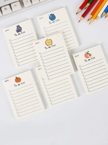 1 Gói Họa Tiết Trái Cây Ngẫu Nhiên Bảng Ghi Nhớ, Di Động Đơn Giản Có Thể Viết Được Giấy Ghi Chú Cho Văn Phòng, Trường Học, Sinh Viên - trắng - Xem 3