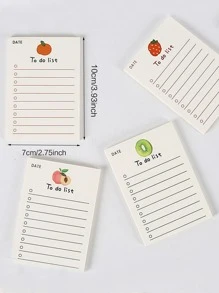 1 Gói Họa Tiết Trái Cây Ngẫu Nhiên Bảng Ghi Nhớ, Di Động Đơn Giản Có Thể Viết Được Giấy Ghi Chú Cho Văn Phòng, Trường Học, Sinh Viên - trắng - Xem 6