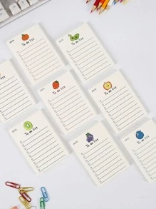 1 Gói Họa Tiết Trái Cây Ngẫu Nhiên Bảng Ghi Nhớ, Di Động Đơn Giản Có Thể Viết Được Giấy Ghi Chú Cho Văn Phòng, Trường Học, Sinh Viên - trắng - Xem 9