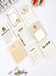 1 Gói Họa Tiết Trái Cây Ngẫu Nhiên Bảng Ghi Nhớ, Di Động Đơn Giản Có Thể Viết Được Giấy Ghi Chú Cho Văn Phòng, Trường Học, Sinh Viên - trắng - Xem 2