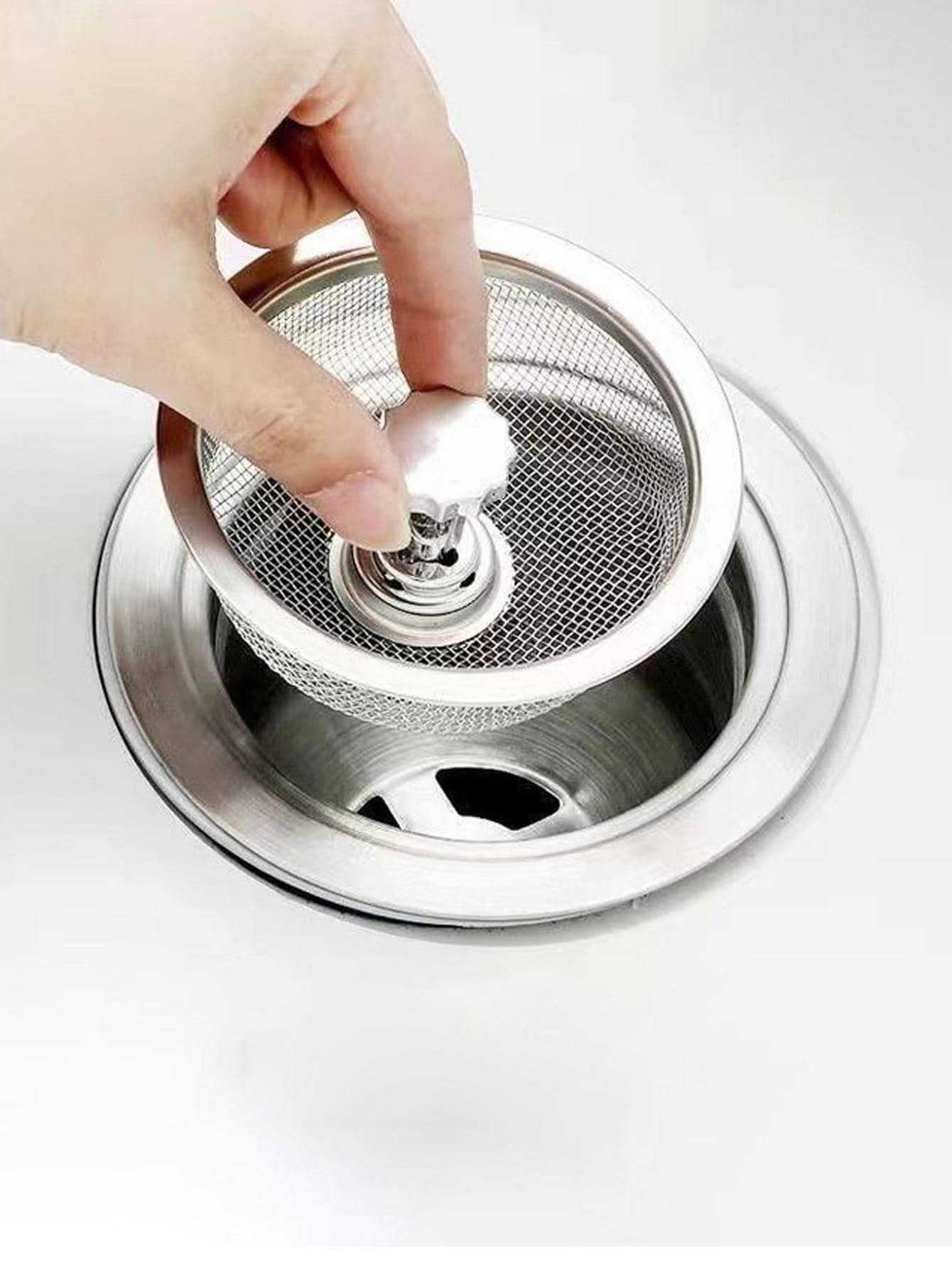 1pc 1pc Kitchen Water Sink Filter Sink Mesh Strainer Kitchen Stainless Steel Multi-purpose Sink Drain - Silver - View 1