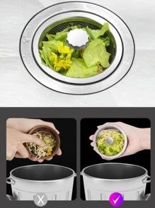 1pc 1pc Kitchen Water Sink Filter Sink Mesh Strainer Kitchen Stainless Steel Multi-purpose Sink Drain - Silver - View 3