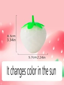 1pc Sunlight Sensitive Color Changing Strawberry (white Before Sun Exposure) - Pink - View 6