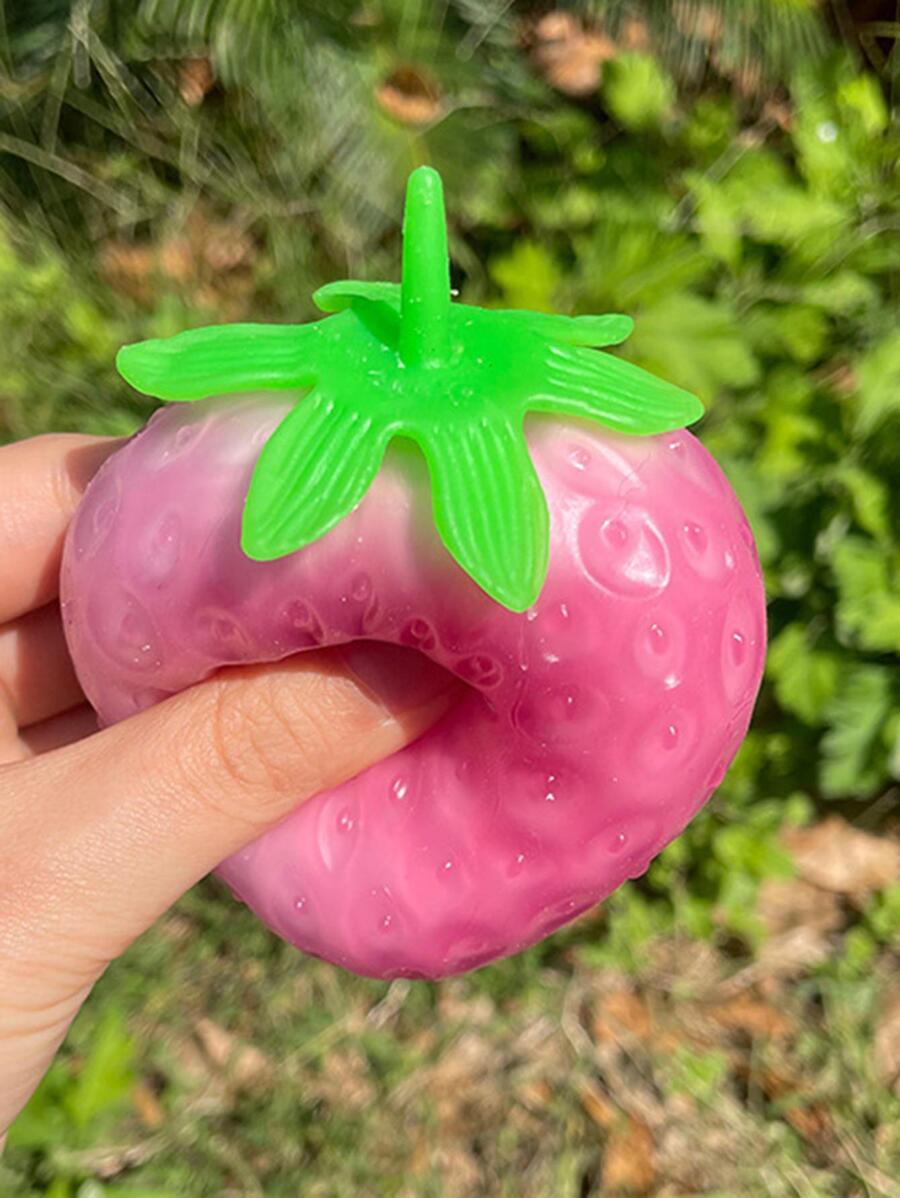 1pc Sunlight Sensitive Color Changing Strawberry (white Before Sun Exposure) - Pink - View 1