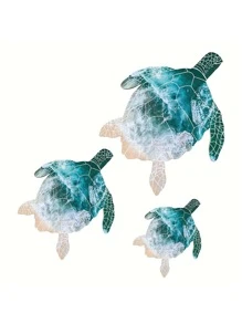 3 cái treo tường thiết kế rùa biển - Màu xanh lam - Xem 3