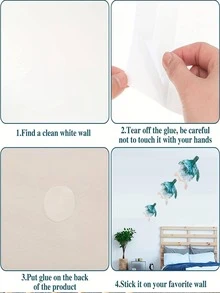 3 cái treo tường thiết kế rùa biển - Màu xanh lam - Xem 4