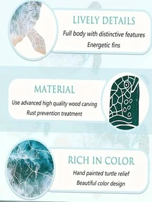 3 cái treo tường thiết kế rùa biển - Màu xanh lam - Xem 5