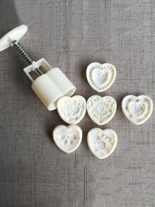 6入組愛心設計餅乾印章 - 米色 - 查看 2