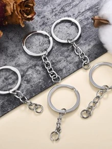 5 Cái/bộ Dây Chuyền & Móc Khóa Tối Giản Thời Trang Dành Cho Nữ Để Làm Trang Sức Tự Làm - Bạc - Xem 2