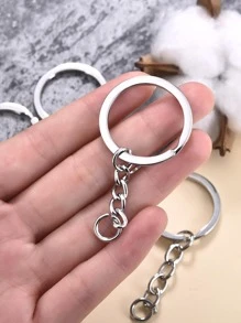 5 Cái/bộ Dây Chuyền & Móc Khóa Tối Giản Thời Trang Dành Cho Nữ Để Làm Trang Sức Tự Làm - Bạc - Xem 1