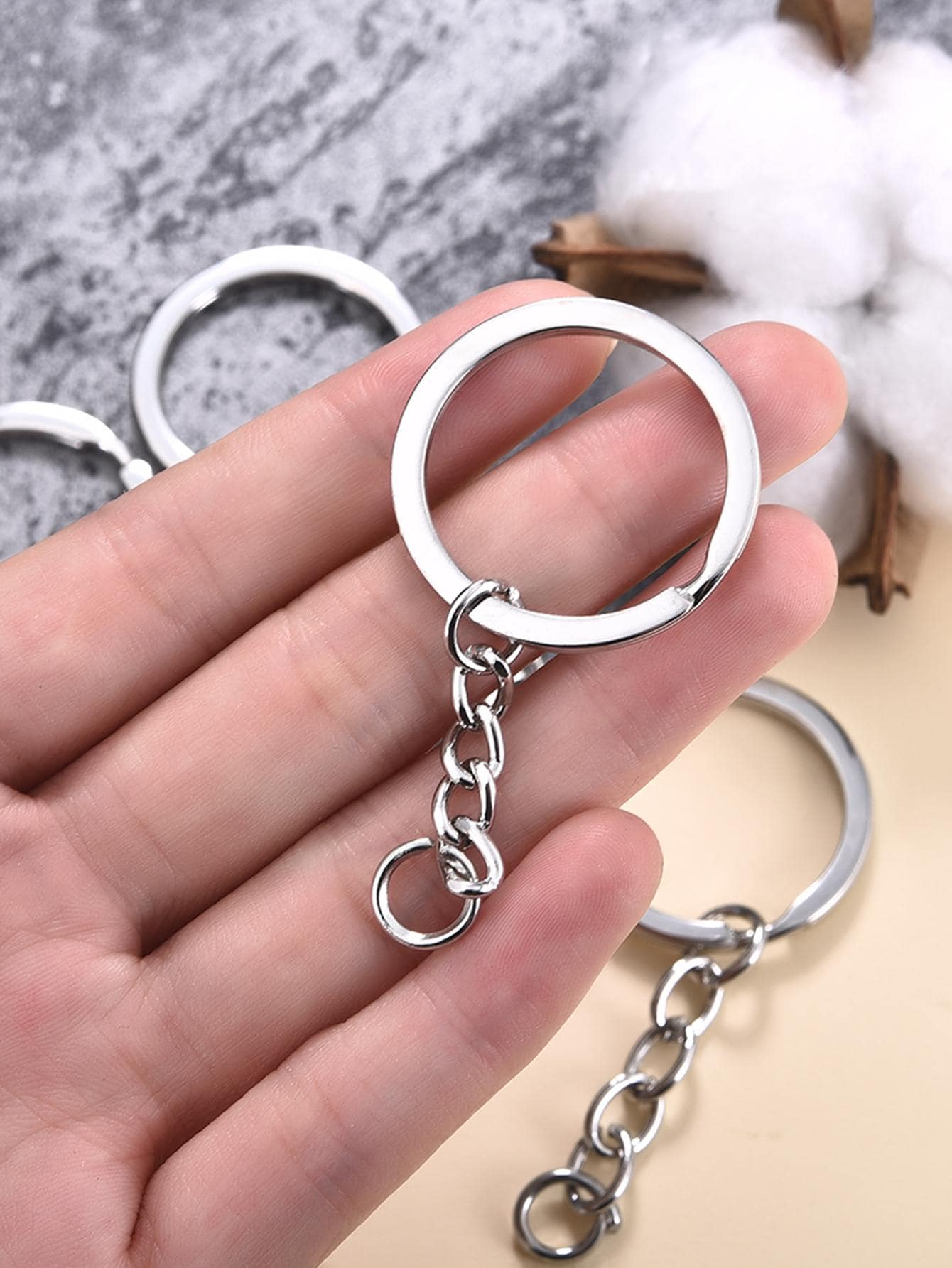 5 Cái/bộ Dây Chuyền & Móc Khóa Tối Giản Thời Trang Dành Cho Nữ Để Làm Trang Sức Tự Làm - Bạc - Xem 1