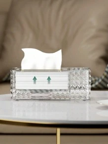 1入組透明紙巾盒 - 無色 - 查看 2