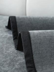 1入组字母刺繡沙發巾，極簡主義滌綸防滑寵物沙發套毛毯，適合家居，四季皆宜 - 深灰色 - 查看 7