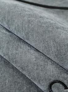 1入组字母刺繡沙發巾，極簡主義滌綸防滑寵物沙發套毛毯，適合家居，四季皆宜 - 深灰色 - 查看 6