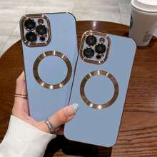 Case For Apple iPhone 14 13 12 11 Plus Pro Max Case Slim Plating MagSafe Cover - Blue - View 5