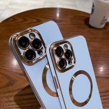 Case For Apple iPhone 14 13 12 11 Plus Pro Max Case Slim Plating MagSafe Cover - Blue - View 4