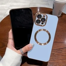 Case For Apple iPhone 14 13 12 11 Plus Pro Max Case Slim Plating MagSafe Cover - Blue - View 1